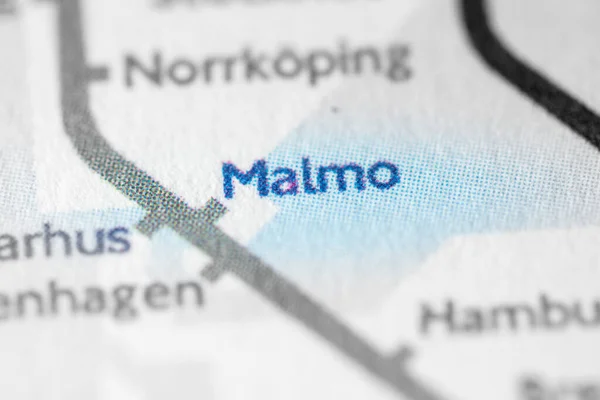 マルモ スウェーデンの地理地図上で — ストック写真