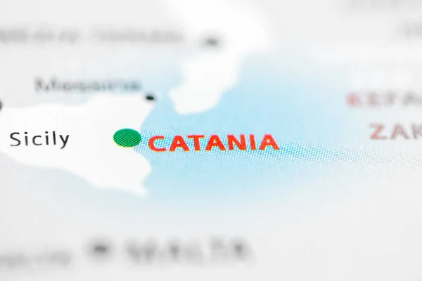 카타니아 지도에 나오는 이탈리아 — 스톡 사진