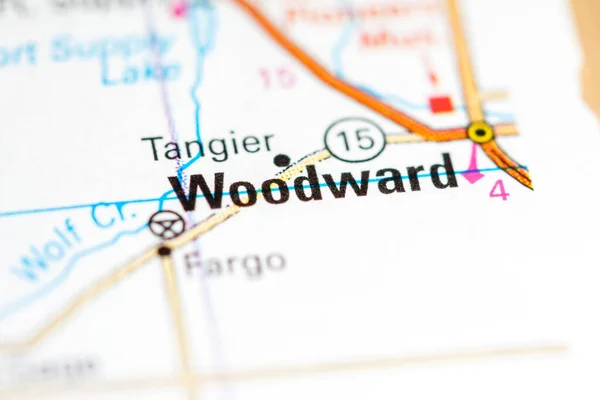 Woodward Vagyok Oklahomában Usa Térképen — Stock Fotó