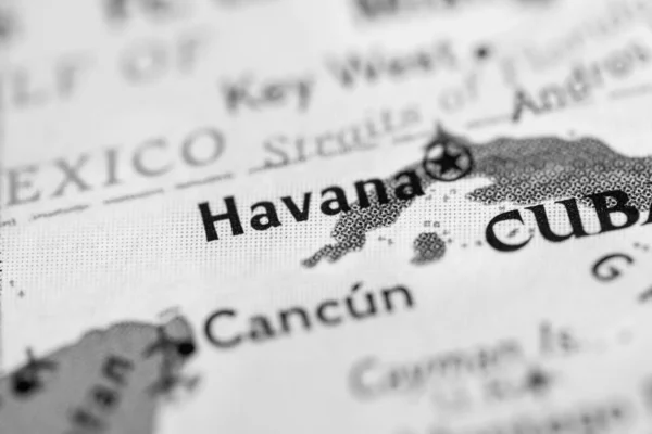 キューバのハバナ地図上で — ストック写真