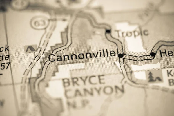 Στο Κάνονβιλ Γιούτα Usa Ένα Χάρτη — Φωτογραφία Αρχείου