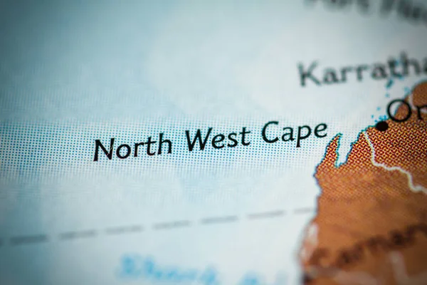 North West Cape Αυστραλία Στο Χάρτη — Φωτογραφία Αρχείου