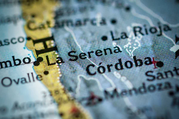 Serena Χιλή Στο Χάρτη — Φωτογραφία Αρχείου