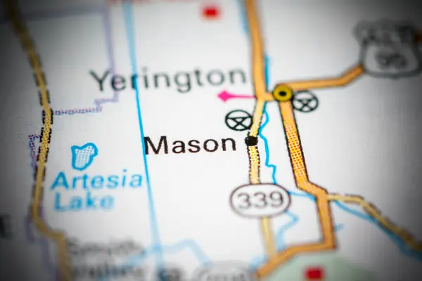 メイソン ネバダ州 地図上のアメリカ — ストック写真
