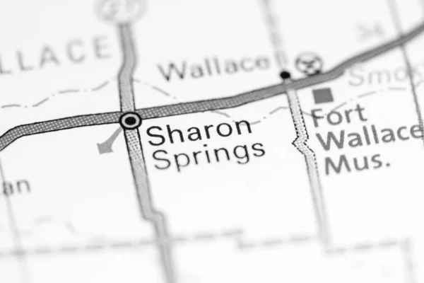 Sharon Springs Det Kansas Usa Karta — Stockfoto