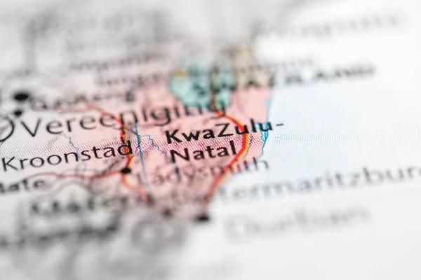 KwaZulu-Natal. South Africa on a map