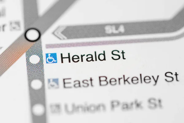 Estación Herald Mapa Del Metro Boston —  Fotos de Stock