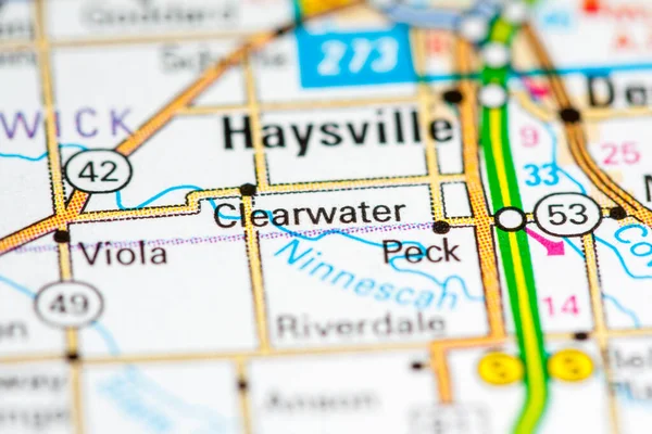 Klarwasser Kansas Usa Auf Einer Karte — Stockfoto