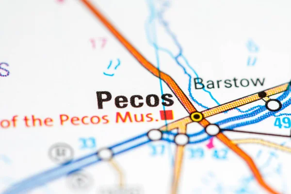 Det Pecos Texas Usa Karta — Stockfoto