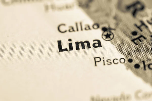 Lima Pérou Sur Carte — Photo