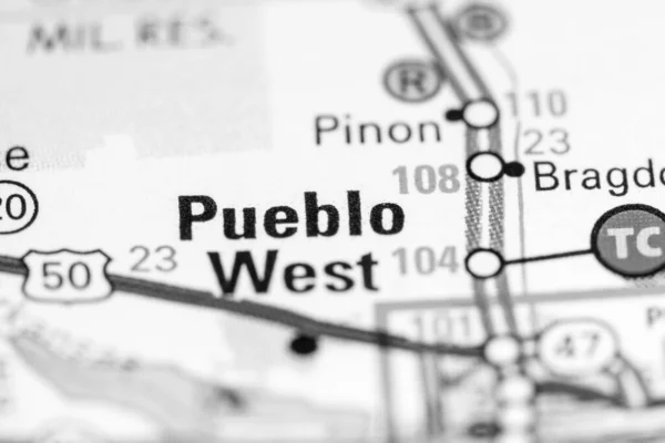 Pueblo Oeste Colorado Eeuu Mapa — Foto de Stock