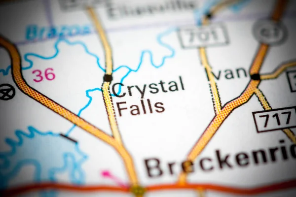 水晶瀑布 德克萨斯 地图上的Usa — 图库照片