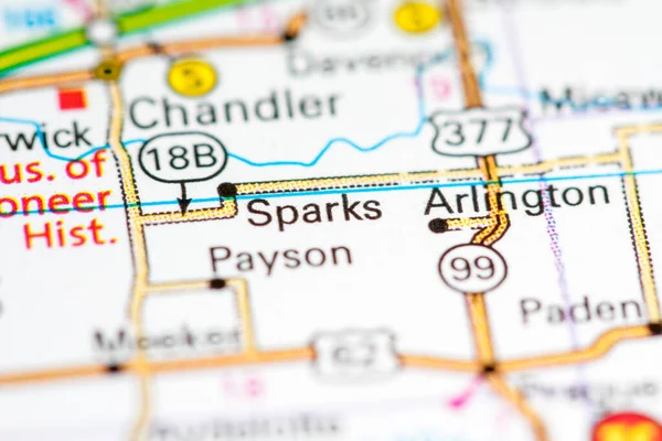 Sparks Oklahoma Usa Map — Stok fotoğraf