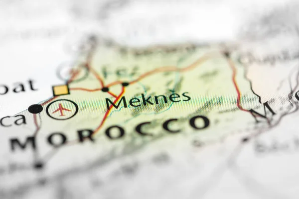 Meknès Maroc Sur Carte — Photo
