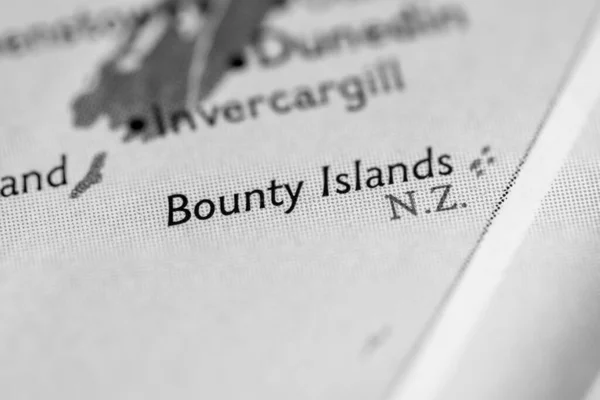 Bounty Islands Nova Zelândia Mapa — Fotografia de Stock