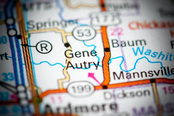 Gene Autry Oklahoma Usa Map — Stok fotoğraf