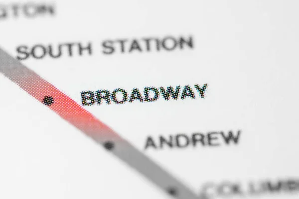 Broadway Station Boston Metro Map — Stock Photo, Image