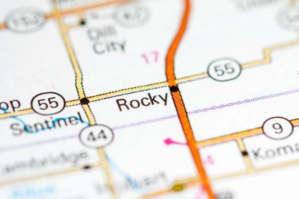Rocky Oklahoma Eeuu Mapa —  Fotos de Stock
