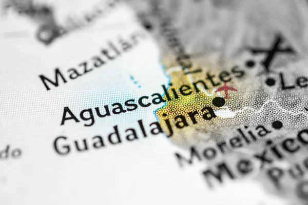 Aguascalientes México Mapa — Fotografia de Stock