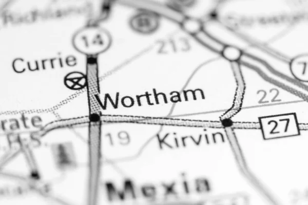 Wortham Texas Eua Sobre Mapa — Fotografia de Stock