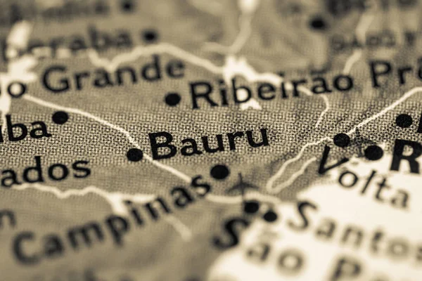 Bauru Βραζιλία Στο Χάρτη — Φωτογραφία Αρχείου