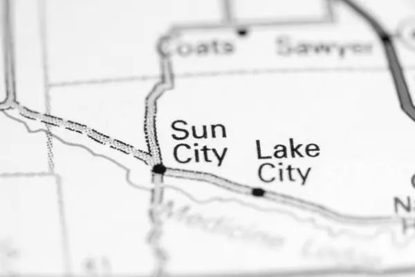 Sun City Kansas Eeuu Mapa — Foto de Stock