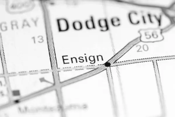 Ensign Kansas Usa Map — 스톡 사진