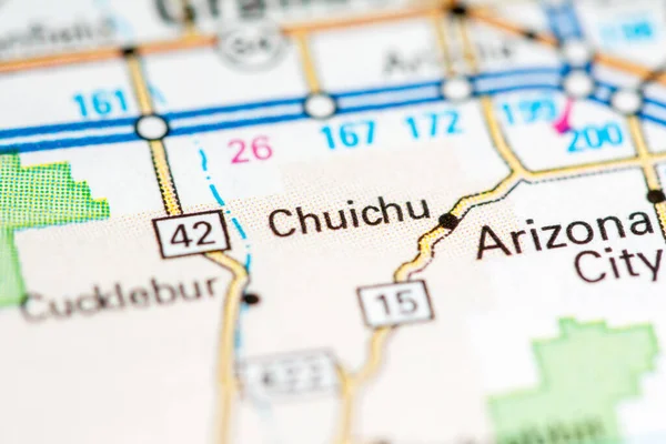 Chuichu. Arizona. USA on a map