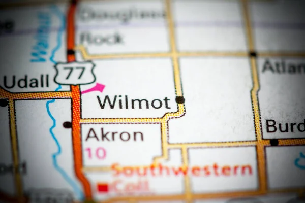 Wilmot Kansas Eua Sobre Mapa — Fotografia de Stock