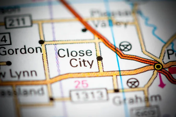 Close City Texas Eeuu Mapa — Foto de Stock