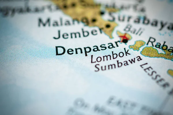 Denpasar Bali Kaart — Stockfoto