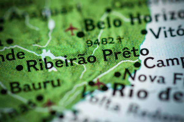Ribeirao Preto Βραζιλία Στο Χάρτη — Φωτογραφία Αρχείου