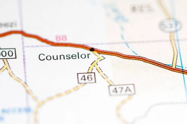 Counselor. New Mexico. USA on a map