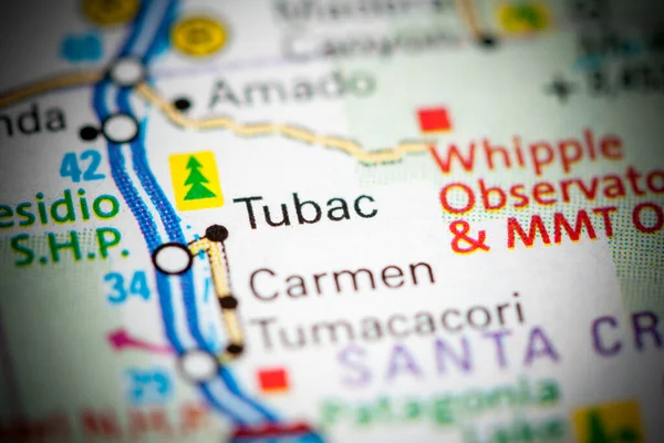 Tubac. Arizona. USA on a map