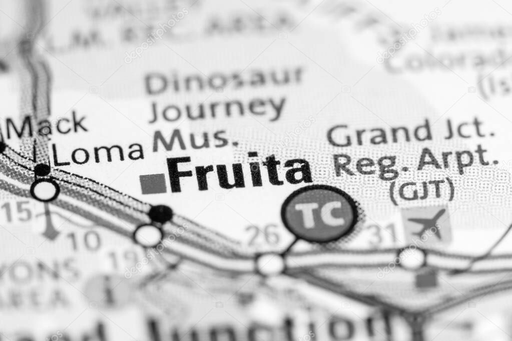 Fruita. Colorado. USA on a map