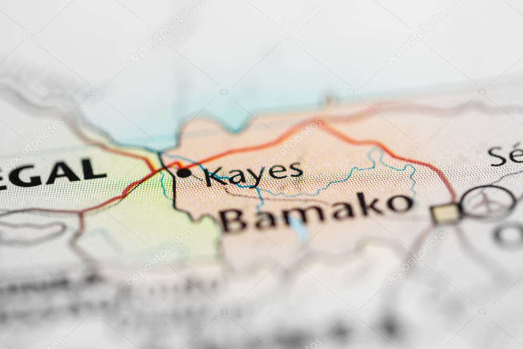 Kayes. Mali on the map