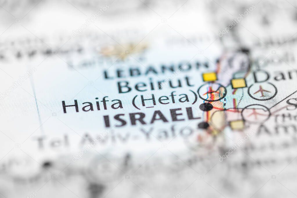 Haifa. Israel on the map