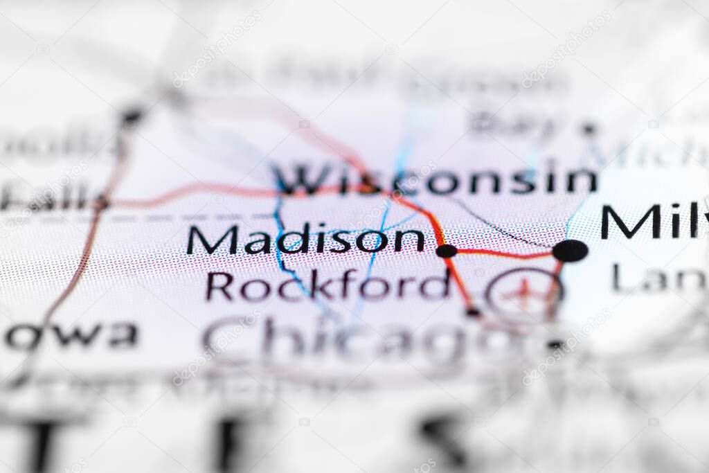 Madison. USA on the map