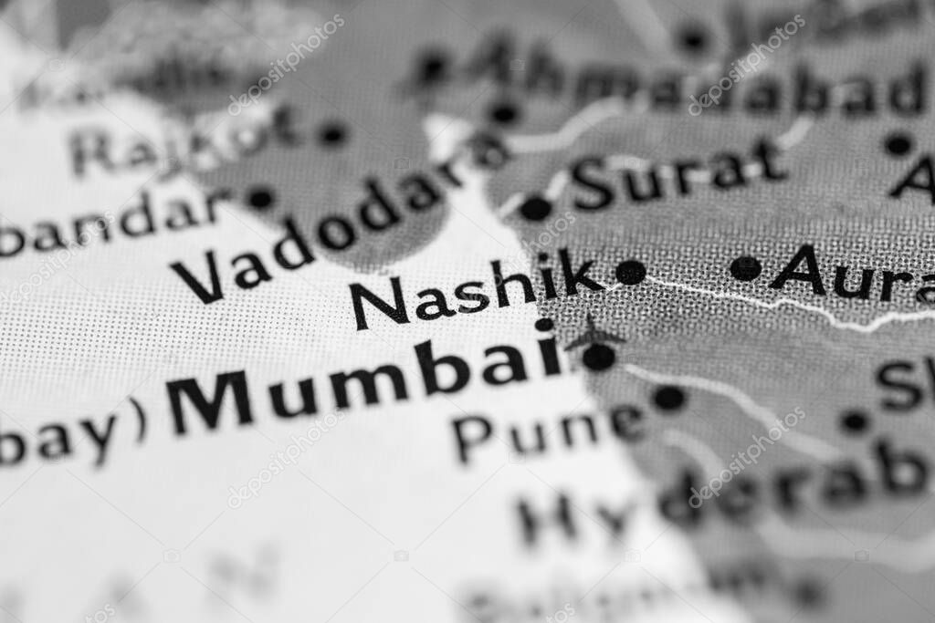 Nashik, India on the map