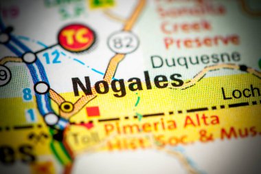 Nogales. Arizona. USA on a map clipart