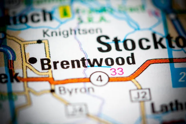 Het Brentwood Californië Usa Een Kaart — Stockfoto