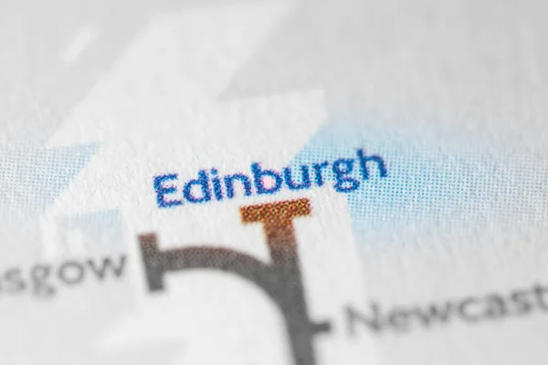 Edinburgh, Scotland, UK on a geographical map.
