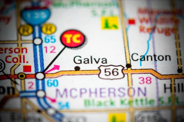 Galva Kansas Eeuu Mapa — Foto de Stock