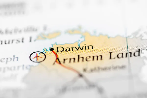 Met Darwin Australië Interactieve Kaart — Stockfoto