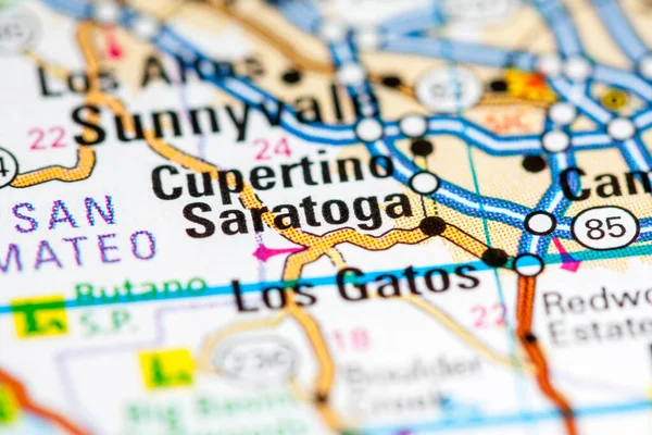 萨拉托加 地图上的美国 — 图库照片