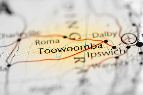 Toowoomba Austrálie Mapě — Stock fotografie