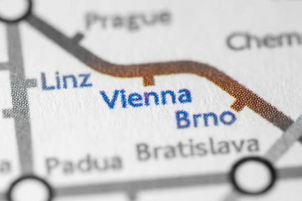 Βιέννη Αυστρία Γεωγραφικό Χάρτη — Φωτογραφία Αρχείου