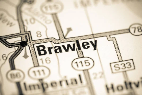 Brawley 地图上的Usa — 图库照片