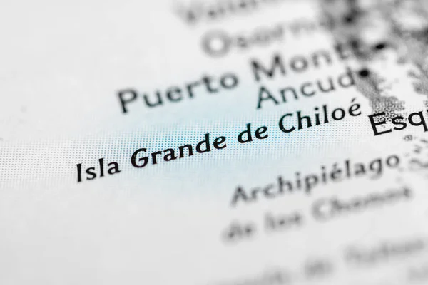 Isla Grande Chiloe Cile Sulla Mappa — Foto Stock