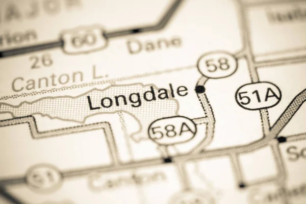 Λόνγκντεϊλ Οκλαχόμα Usa Ένα Χάρτη — Φωτογραφία Αρχείου